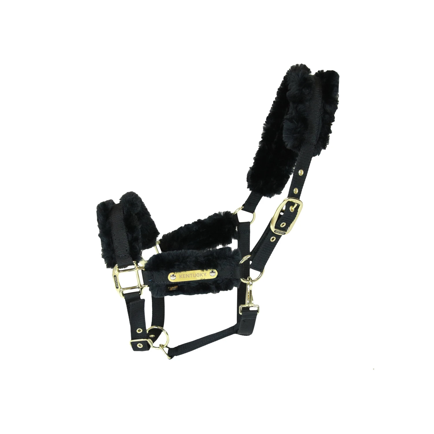 Kentucky Nylon Sheepskin Halter Black