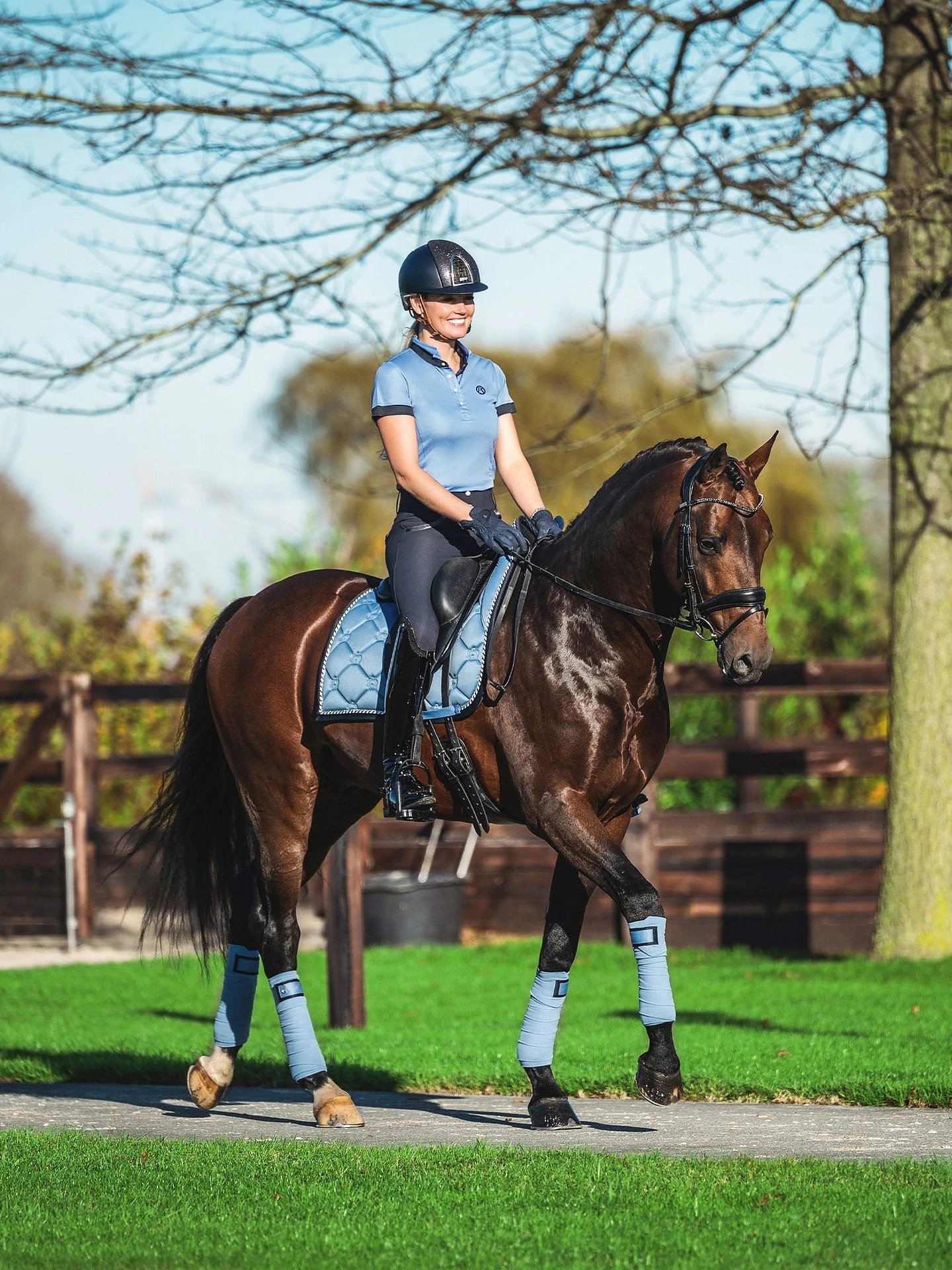 PS Of Sweden Daniella Polo Shirt Light Blue 3 PS Of Sweden Daniella Polo Shirt Light Blue - Image 3
