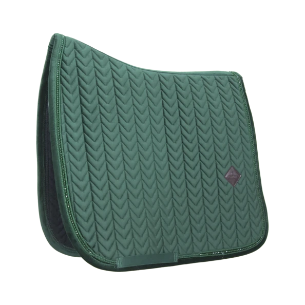 Kentucky Velvet Pearls Dressage Saddle Pad Pine Green 1 Kentucky Velvet Pearls Dressage Saddle Pad Pine Green