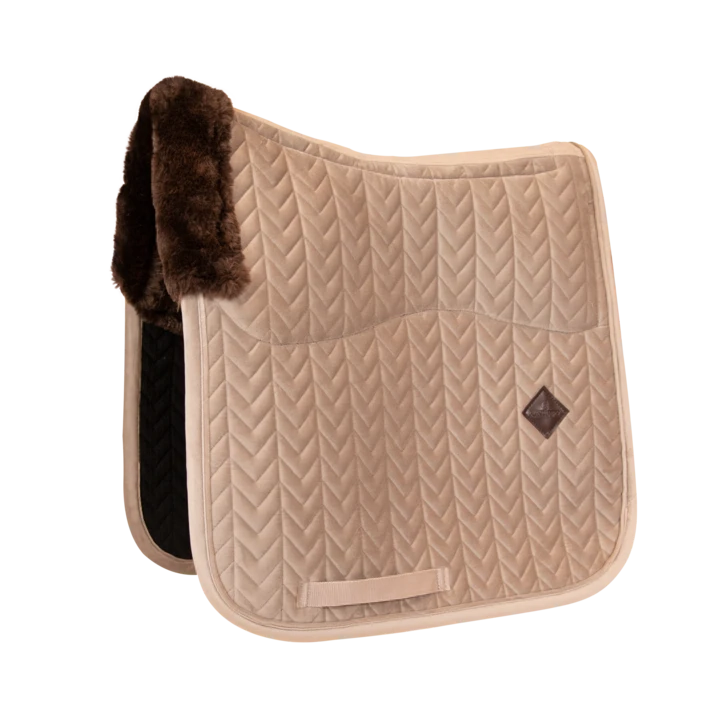 Kentucky Skin Friendly Velvet Dressage Saddle Pad Beige 1 Kentucky Skin Friendly Velvet Dressage Saddle Pad Beige