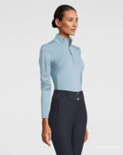 PS Of Sweden Alessandra Base Layer Aqua 9 PS Of Sweden Alessandra Base Layer Aqua -Equestrian Supplies Alessandra Aqua Front Right 2