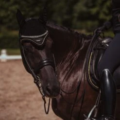 Equestrian Stockholm Ear Bonnet Black Gold