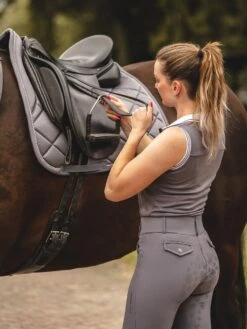 PS Of Sweden Floret Dressage Saddle Pad Grey -Equestrian Supplies MinnaGreyandFloretSaddlepadGrey