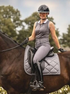 PS Of Sweden Floret Dressage Saddle Pad Grey -Equestrian Supplies MinnapologreyandFloretpadgrey