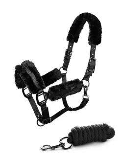 Equestrian Stockholm Fleece Halter & Lead Rope Total Eclipse