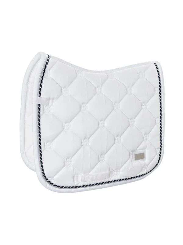 Equestrian Stockholm Dressage Saddle Pad White Perfection Navy 2 Equestrian Stockholm Dressage Saddle Pad White Perfection Navy - Image 2