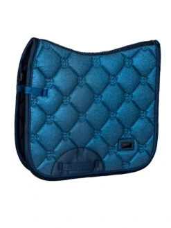 Equestrian Stockholm Dressage Saddle Pad Blue Meadow Glimmer -Equestrian Supplies blue meadow glimmer cob