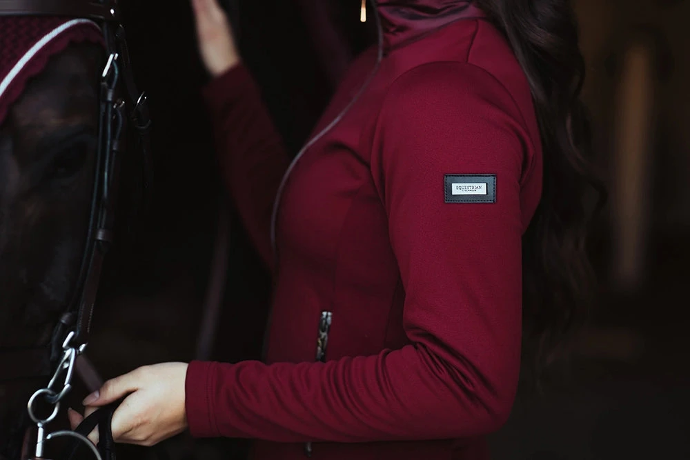 Equestrian Stockholm Fleece Jacket Bordeaux 3 Equestrian Stockholm Fleece Jacket Bordeaux - Image 3