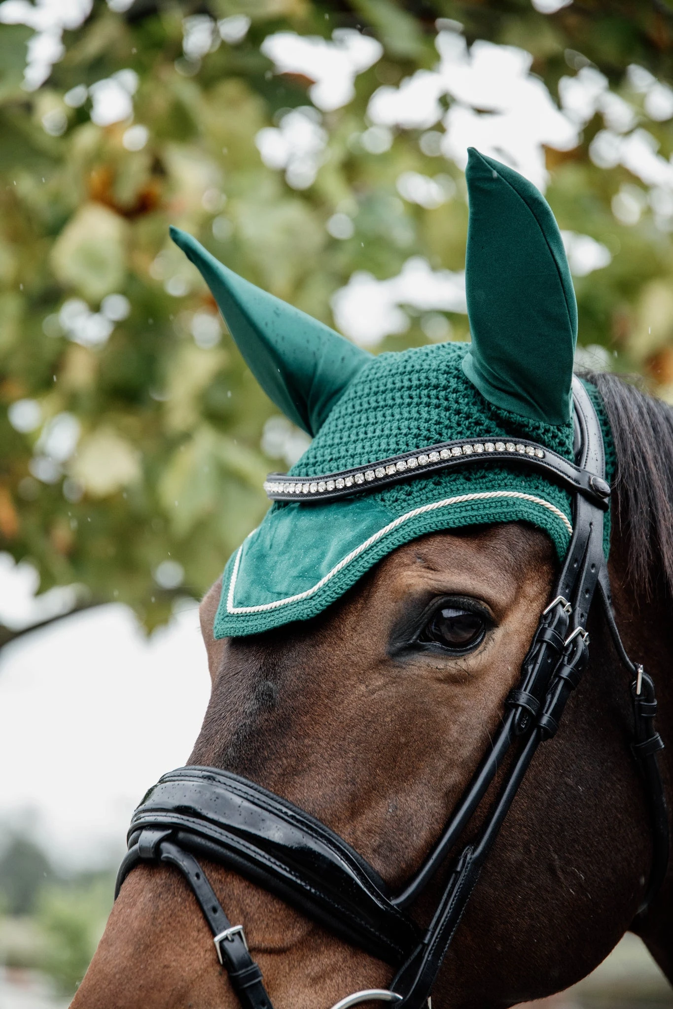 Kentucky Velvet Wellington Ear Bonnet Dark Green 2 Kentucky Velvet Wellington Ear Bonnet Dark Green - Image 2