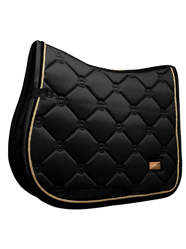 Equestrian Stockholm Jump Saddle Pad Black Gold 2 Equestrian Stockholm Jump Saddle Pad Black Gold - Image 2