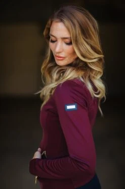 Equestrian Stockholm Fleece Jacket Merlot Crystal Gold -Equestrian Supplies image a3afc34f efea 4a6f 8abe cf2de3cd8e0e