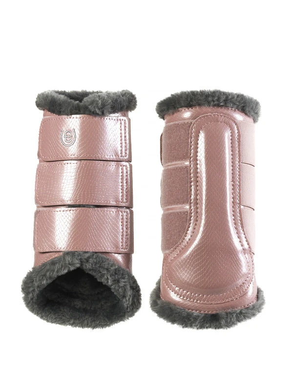 Equestrian Stockholm Fleece Brushing Boots Pink 1 Equestrian Stockholm Fleece Brushing Boots Pink