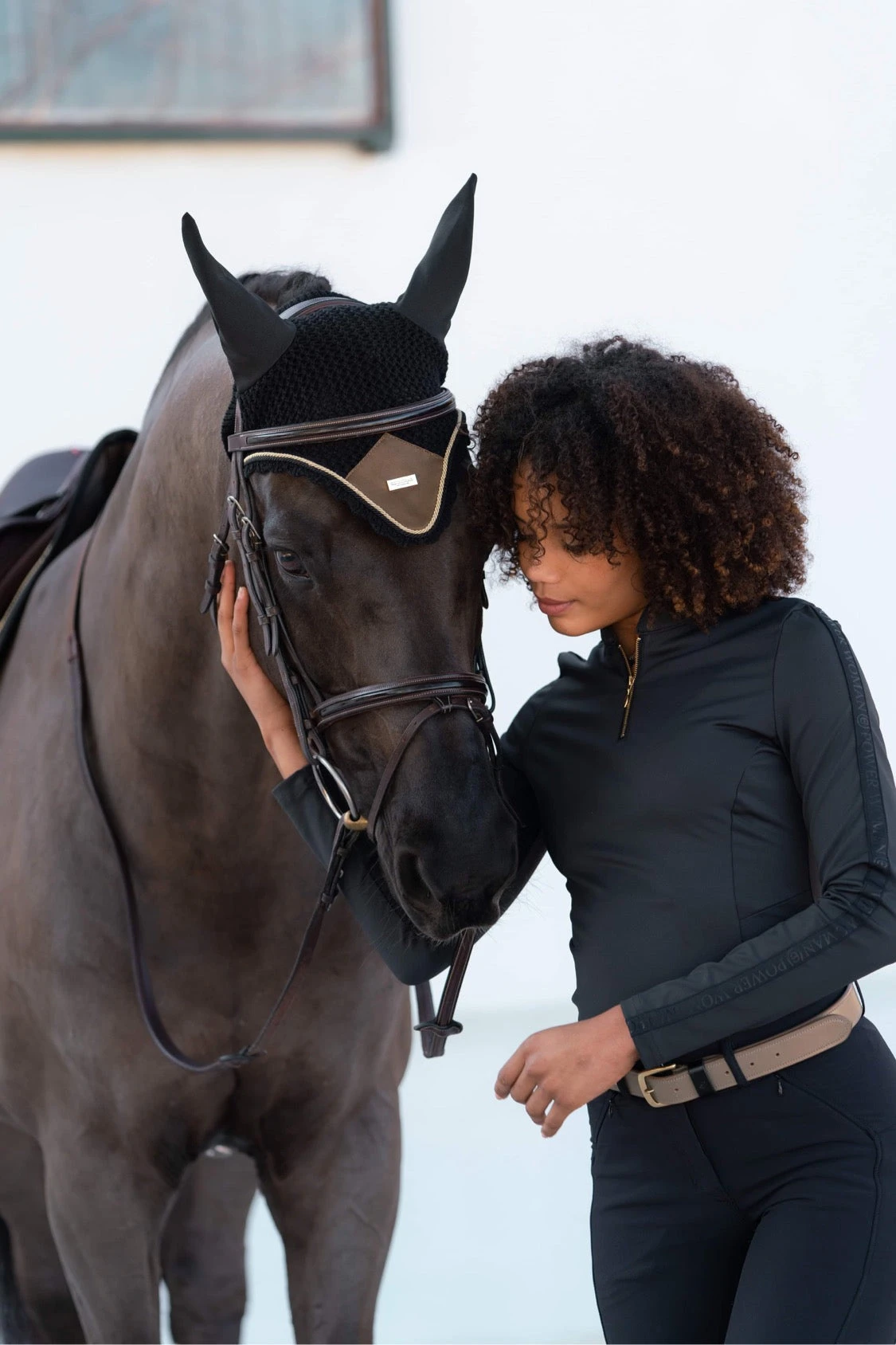 Equestrian Stockholm Ear Bonnet Golden Brass 2 Equestrian Stockholm Ear Bonnet Golden Brass - Image 2