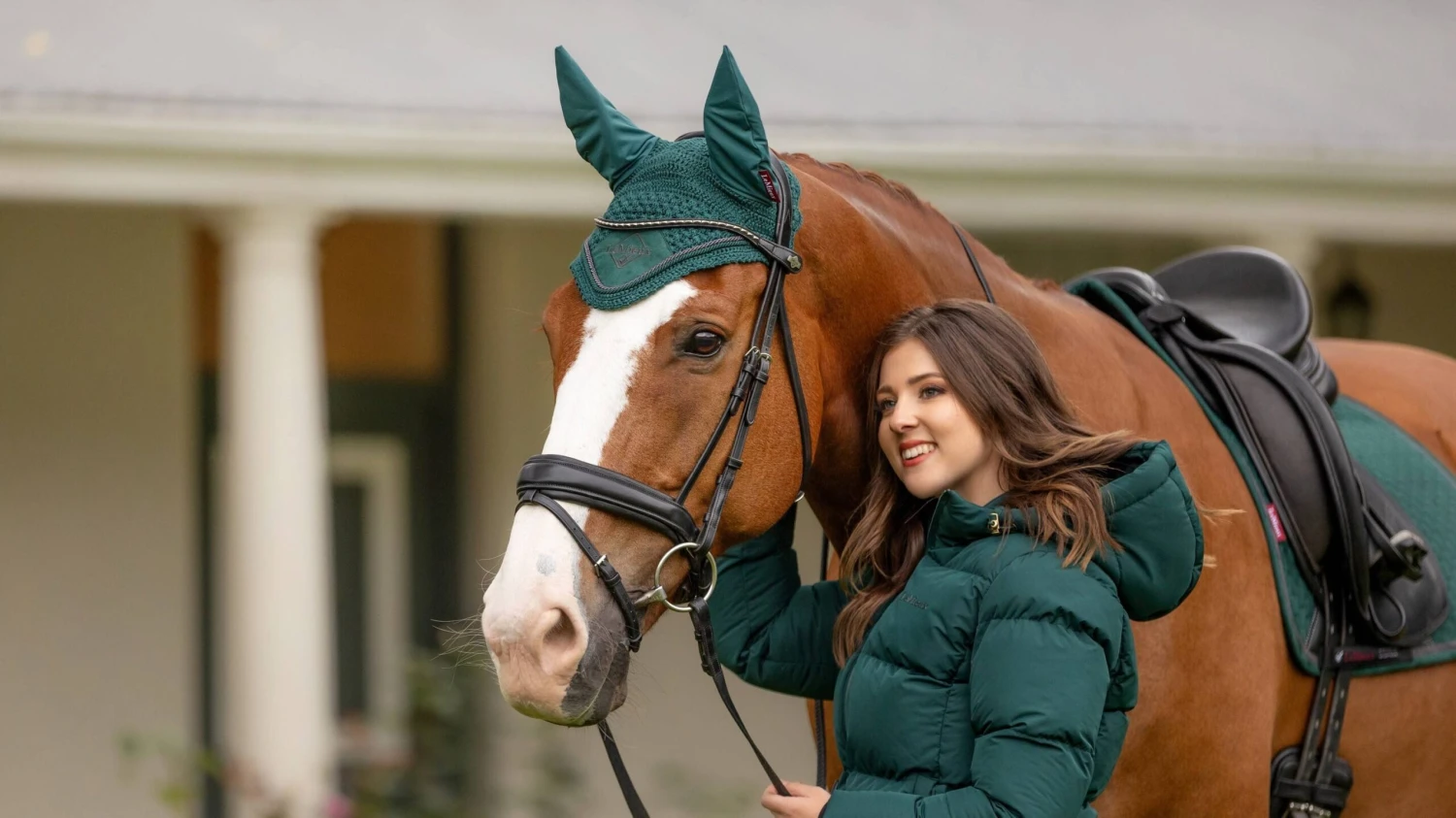 LeMieux Classic Ear Bonnet Spruce 2 LeMieux Classic Ear Bonnet Spruce - Image 2