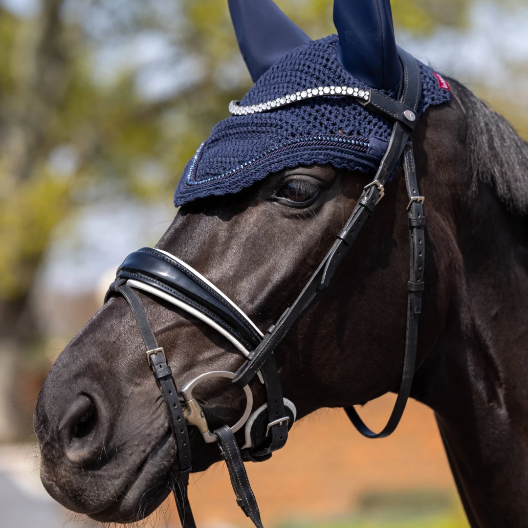 LeMieux Acoustic Diamante Ear Bonnet Navy 2 LeMieux Acoustic Diamante Ear Bonnet Navy - Image 2