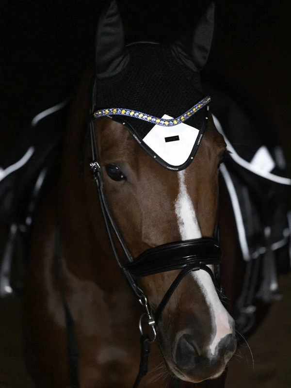 Equestrian Stockholm Ear Bonnet Luminous Black 1 Equestrian Stockholm Ear Bonnet Luminous Black