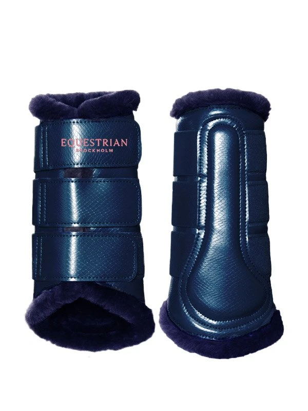 Equestrian Stockholm Fleece Brushing Boots Monaco Blue 1 Equestrian Stockholm Fleece Brushing Boots Monaco Blue