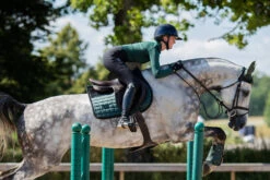 Equestrian Stockholm Jump Saddle Pad Sportive Sycamore Green -Equestrian Supplies sycamore green jumping saddle pad hoppschabrak springschabrack spring zadeldekje on3