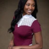 Equestrian Stockholm Crystal Champion Top White Bordeaux