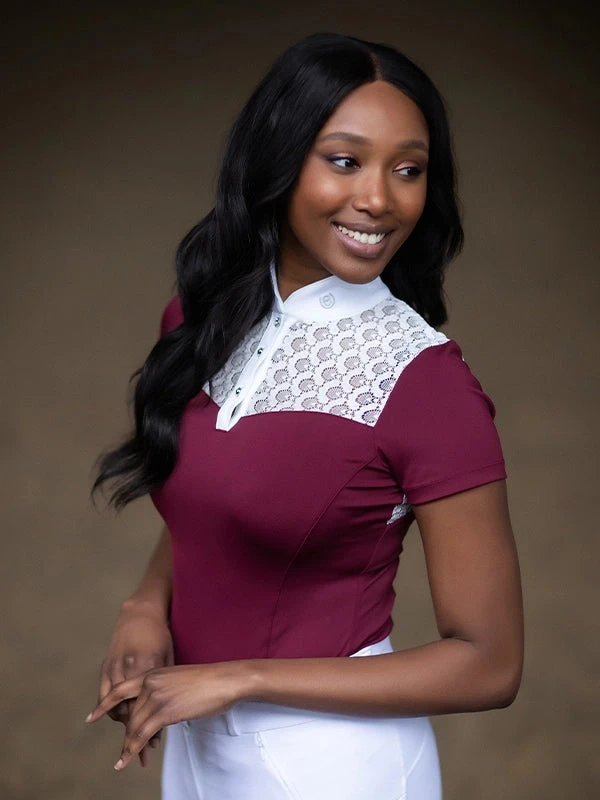 Equestrian Stockholm Crystal Champion Top White Bordeaux 1 Equestrian Stockholm Crystal Champion Top White Bordeaux