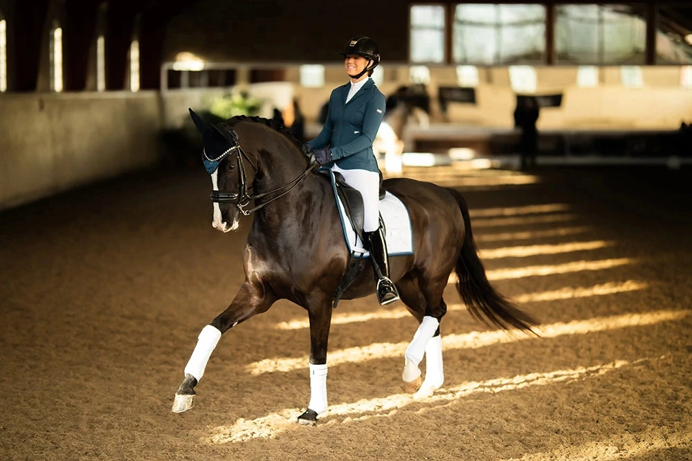 Equestrian Stockholm Bandages White Blue Meadow 2 Equestrian Stockholm Bandages White Blue Meadow - Image 2